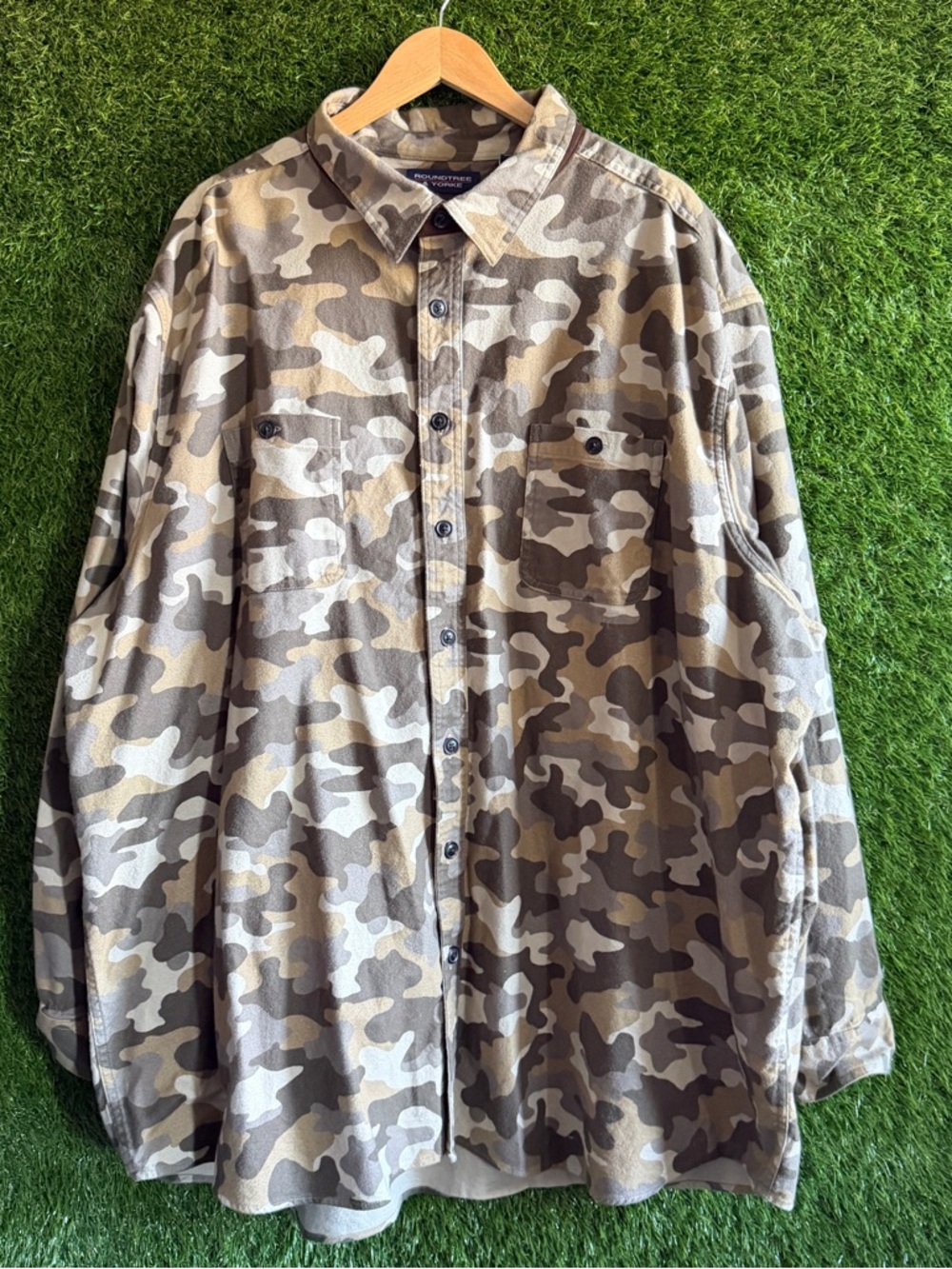 4XT Roundtree & Yorke Camo Long Sleeve Button Up Overshirt Lightweight Jacket - Picture 2 of 8
